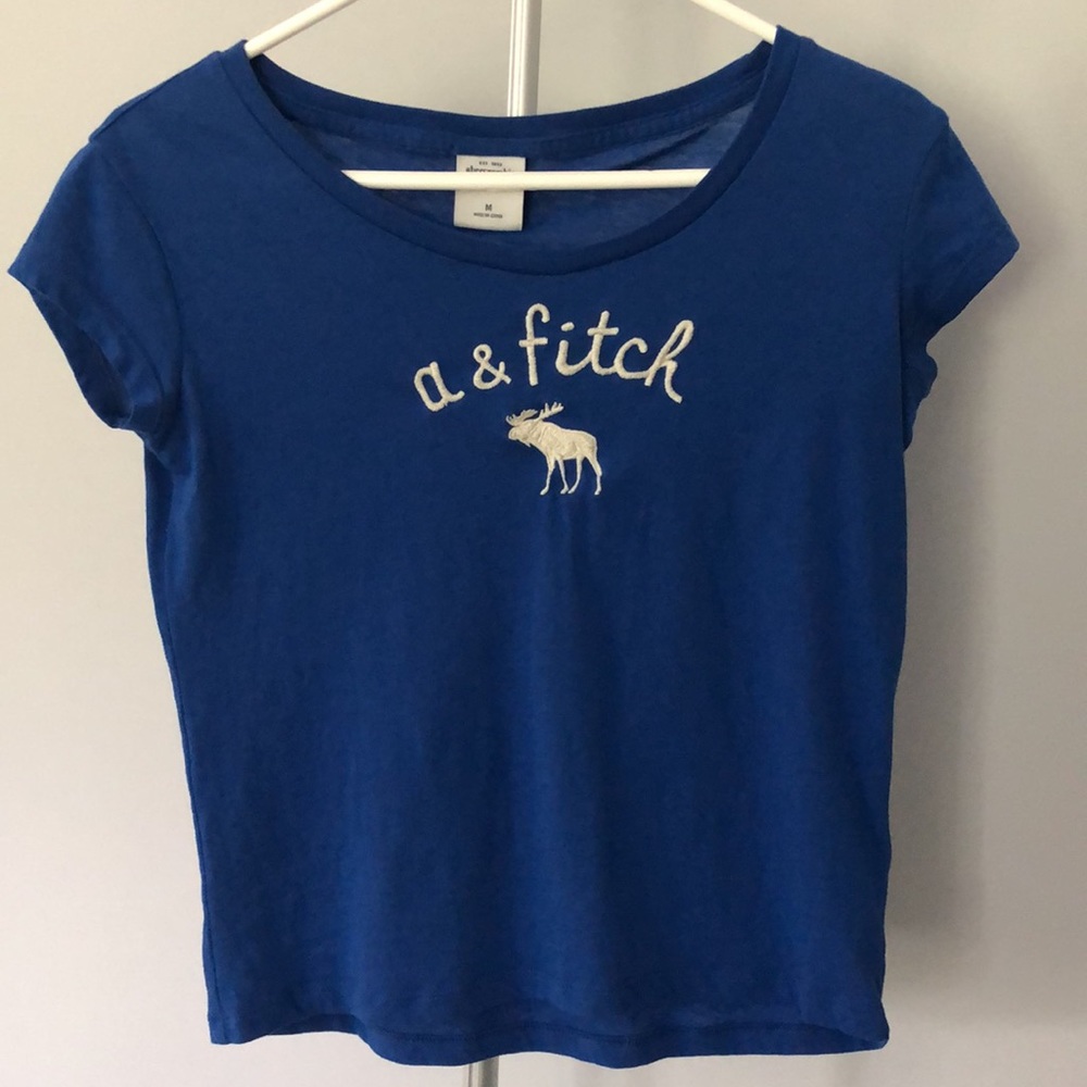 Abercrombie Kids Embroidered T Shirt In Blue Size Medium